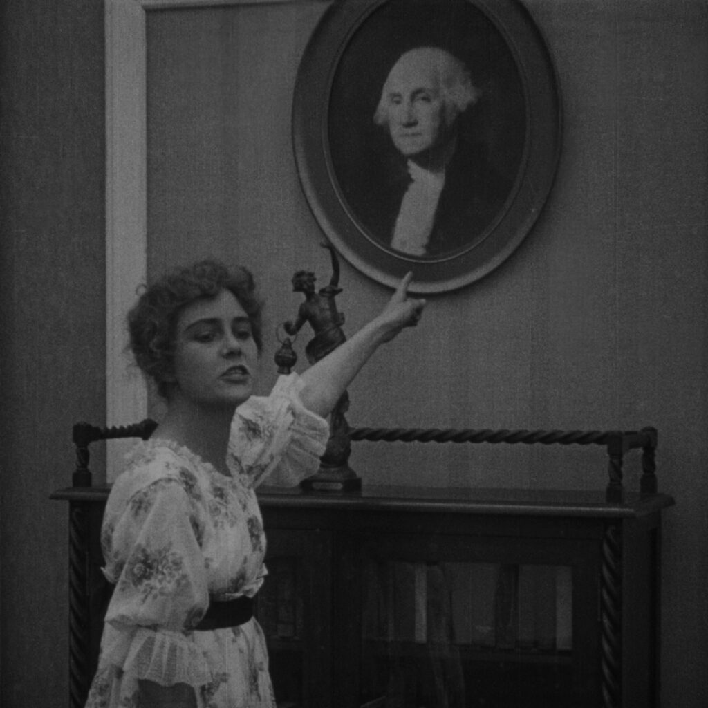 Still from JANE'S DECLARATION OF INDEPENDENCE (1915) digital restoration.